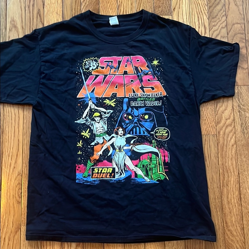Star‎ Wars Star Duel Graphic Tee Shirt Comic Book Casual Fruit of the Loom L